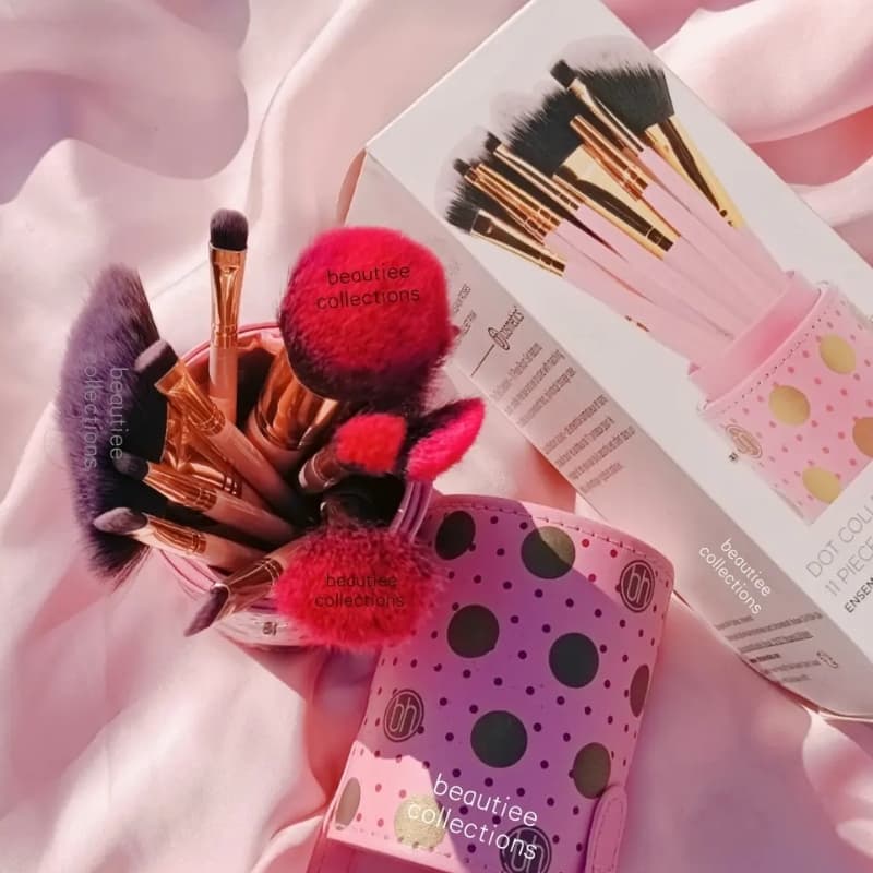 Bh cosmetics polka dots brushes set with holder